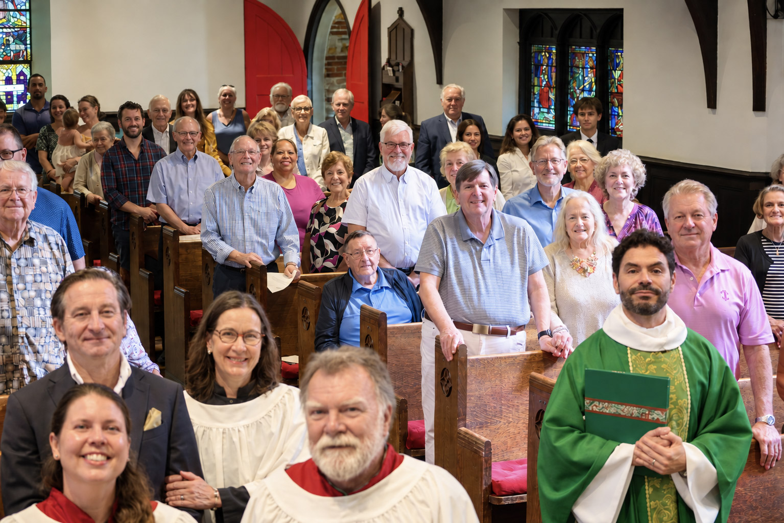 Families worshiping together at Grace Episcopal Church in The Plains, VA
